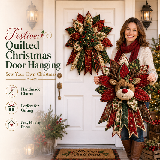 🎄 HOLIDAY 49% OFF ⛄ Festive Quilted Christmas Door Hanging DIY Sewing Kit