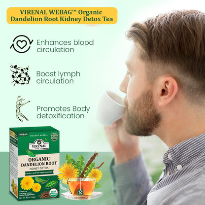 💥 2025 Big Sale 75% OFF ️🍃 VIRENAL WEBAG™ Organic Dandelion Root Kidney Detox Tea 💦 Improve Kidney And Enhance Sexual Function In 2 Weeks 🔥