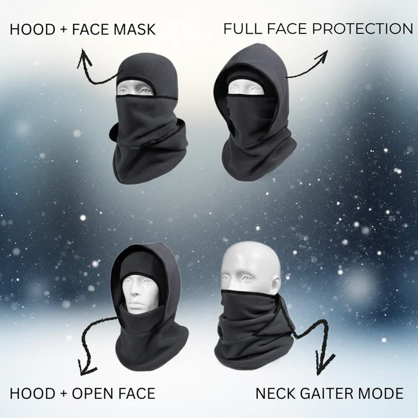 🎄 Christmas Sale 70% OFF ❄️ FancyStar™ 4-in-1 Thermal Balaclava Winter Hat (Mask, Neck & Ears Warmer)