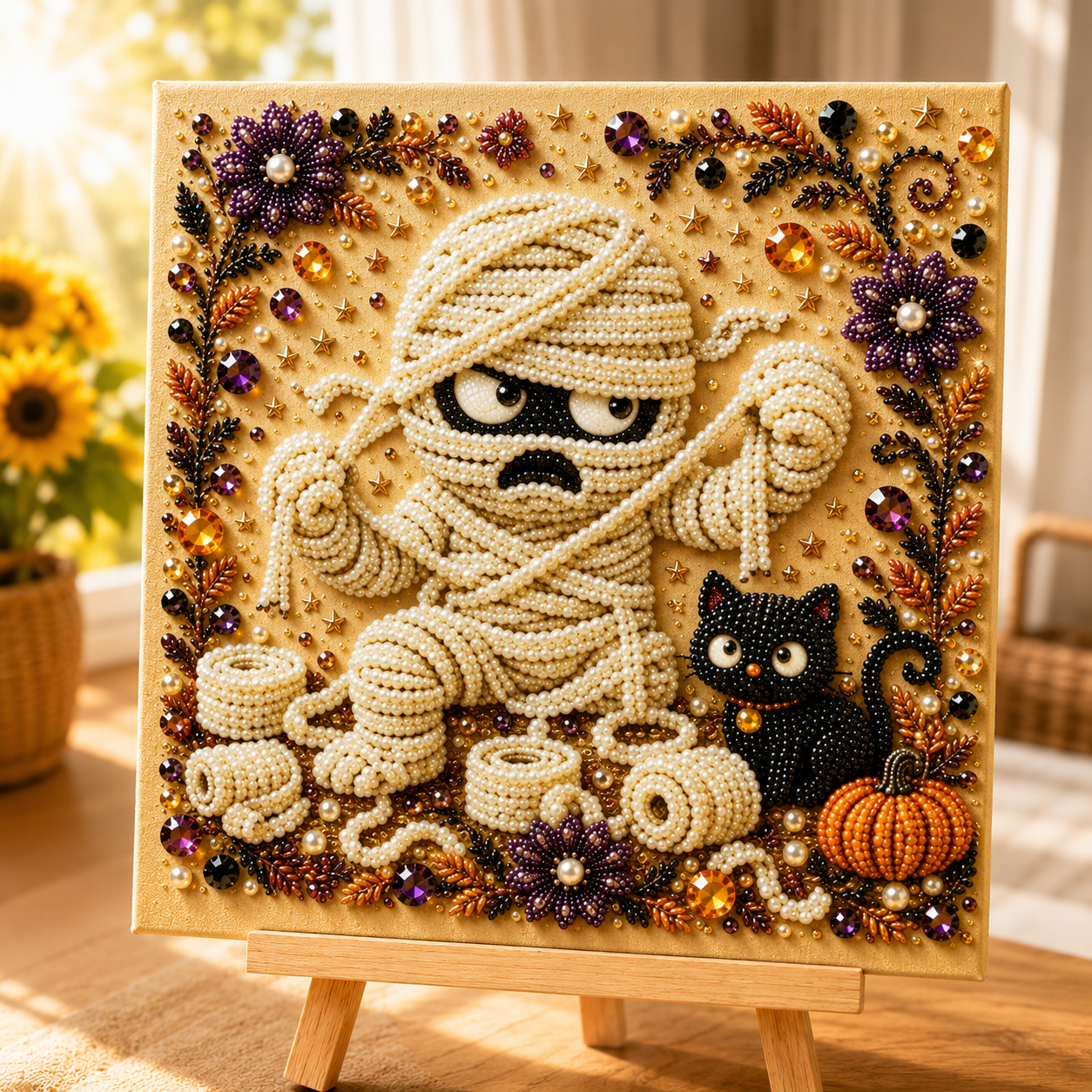 🔥Halloween Pre-Sale 70% OFF🔥 Spooky Halloween DIY Diamond Pearl Art Kit - 3D Beaded Craft & Decor