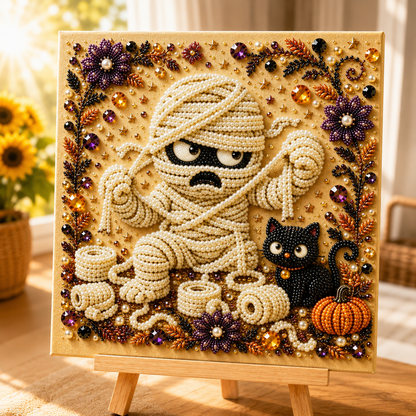 🔥Halloween Pre-Sale 70% OFF🔥 Spooky Halloween DIY Diamond Pearl Art Kit - 3D Beaded Craft & Decor