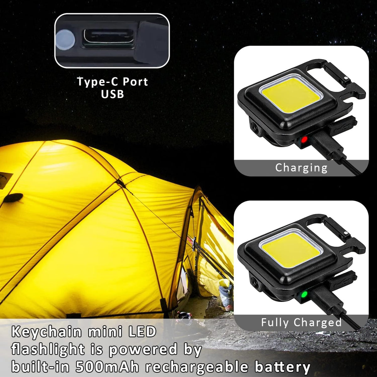 🌲Early Christmas 49% OFF ✨ Mini Rechargeable COB Keychain Work Light