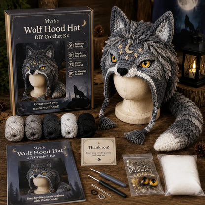❄️ EARLY CHRISTMAS SALE 70% OFF 🧶 Animal Hood Hat DIY Crochet Kit for Beginners 🐸
