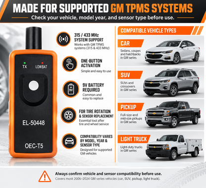 💥 LIMITED OFFER 49% 📟 OFF TPMS Relearn Tool - Tire Pressure Monitoring System Activation Tool for GM Vehicles