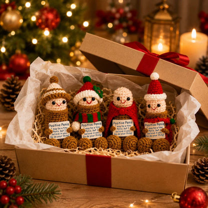 🎄 XMAS SALE 70% OFF 🎄 Peni Jolly Handmade Crochet Christmas Little Buddies Set – Funny Christmas Decoration & Gift