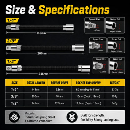 🚗 HOT SALE 49% OFF 🔥 Flexible Socket Extension Rod Tool Set For Tight Spaces