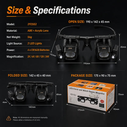 💥 LAST DAY 49% OFF 🔍 24X LED Hands-Free Magnifier for Precision Work 💡