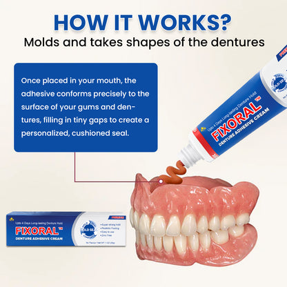 💥 Early Christmas 75% OFF ️🦷 FIXORAL™ Denture Adhesive Cream - Strong Hold Lasts 96 Hours ✨