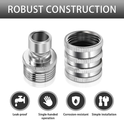 🔥 LAST DAY 49% OFF 💧 Stainless Steel Garden Hose Quick Connect Fittings Set