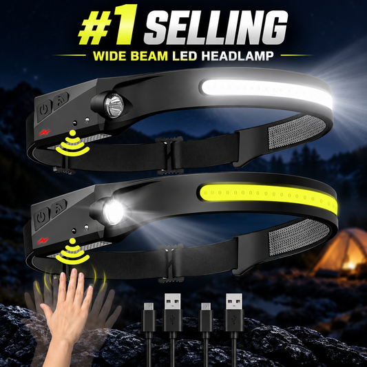 🔥 HOT SALE 49% OFF 🔦 230° Wide Beam LED Headlamp with Motion Sensor