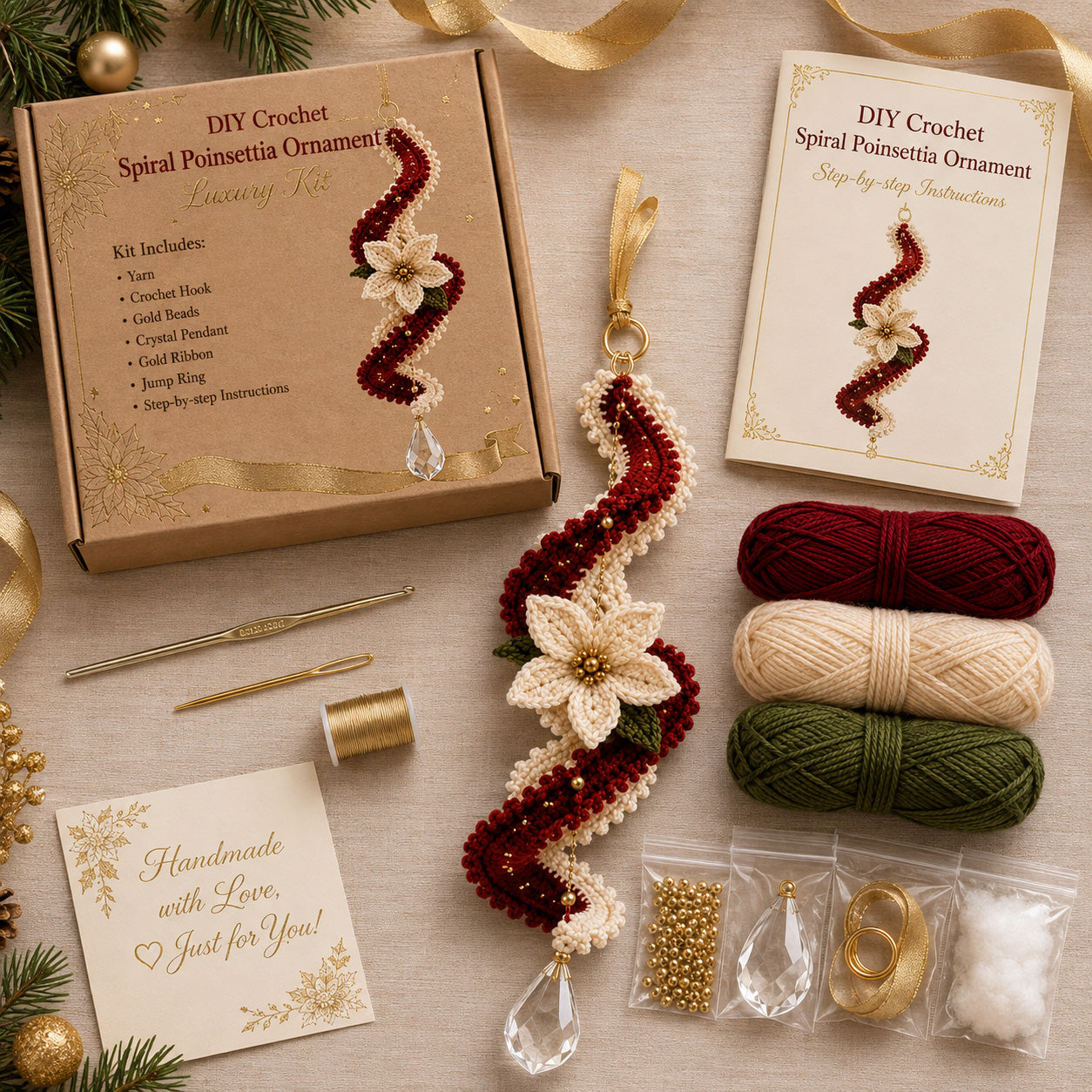 🎄 Early Christmas 49% OFF ✨ Crochet Spiral Snowman Ornament Pattern DIY Kit