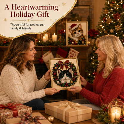 ❄️ CHRISTMAS SALE 49% OFF 🎄 5 Christmas Festive Pet 3D Pearl Diamond DIY Art Kit With Frame