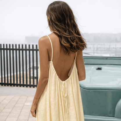 ✨ Adjustable Elegance ✨ Spaghetti Strap Open Back Maxi Dress
