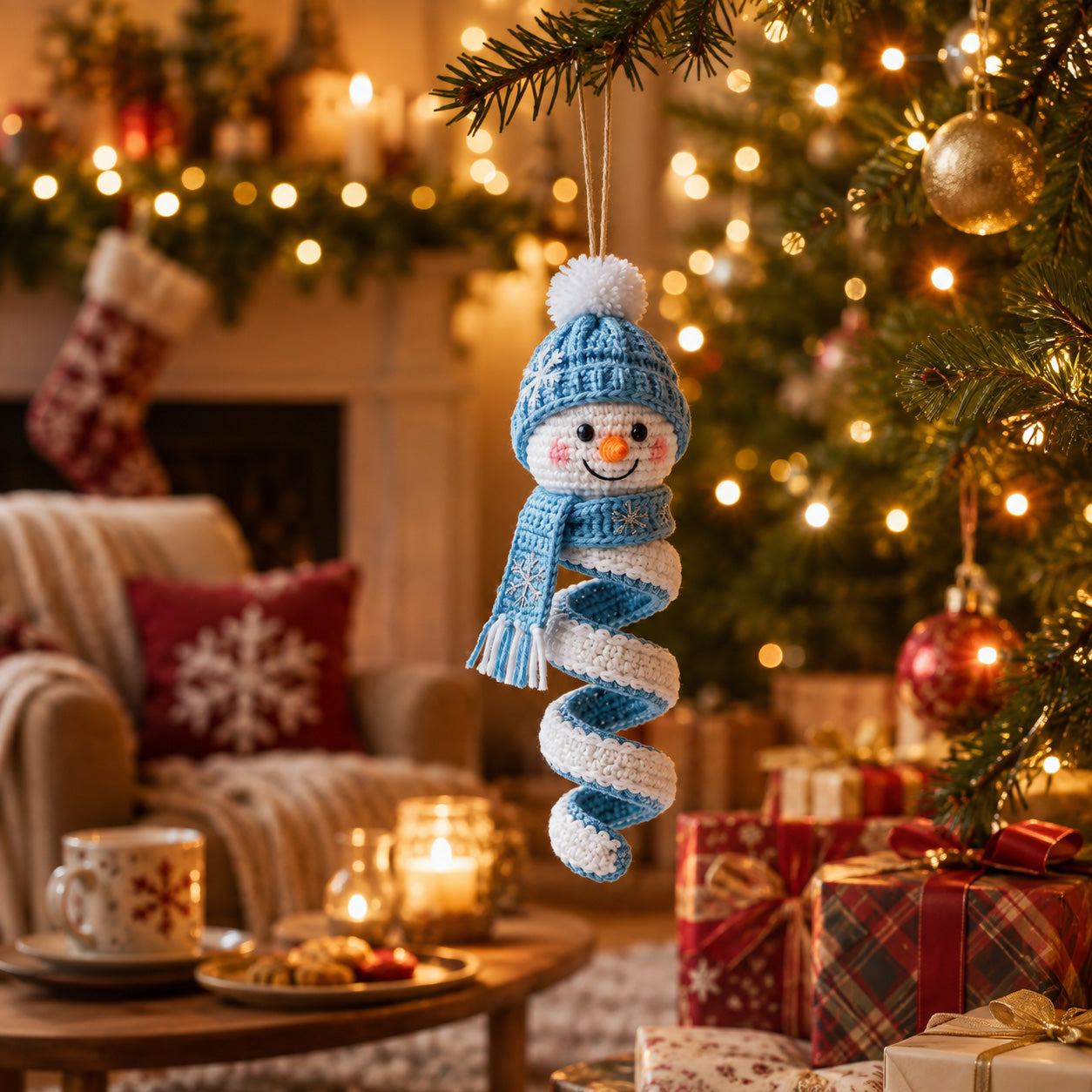 🎄 Early Christmas 49% OFF ✨ Crochet Spiral Snowman Ornament Pattern DIY Kit