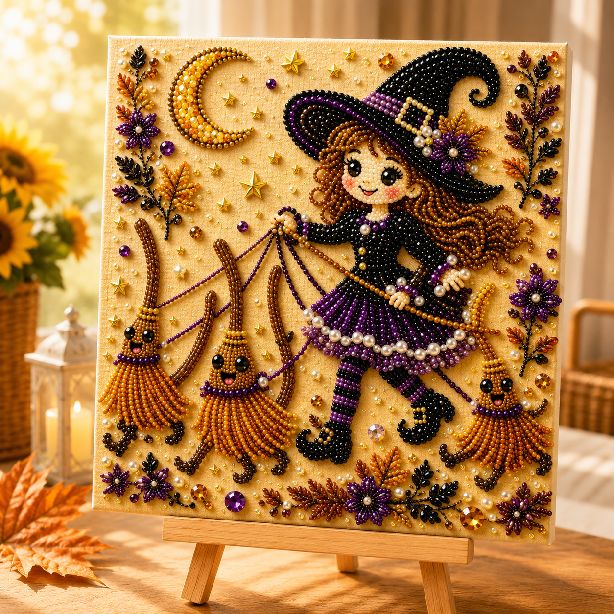 🔥Halloween Pre-Sale 70% OFF🔥 Spooky Halloween DIY Diamond Pearl Art Kit - 3D Beaded Craft & Decor