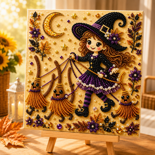 🔥Halloween Pre-Sale 70% OFF🔥 Spooky Halloween DIY Diamond Pearl Art Kit - 3D Beaded Craft & Decor