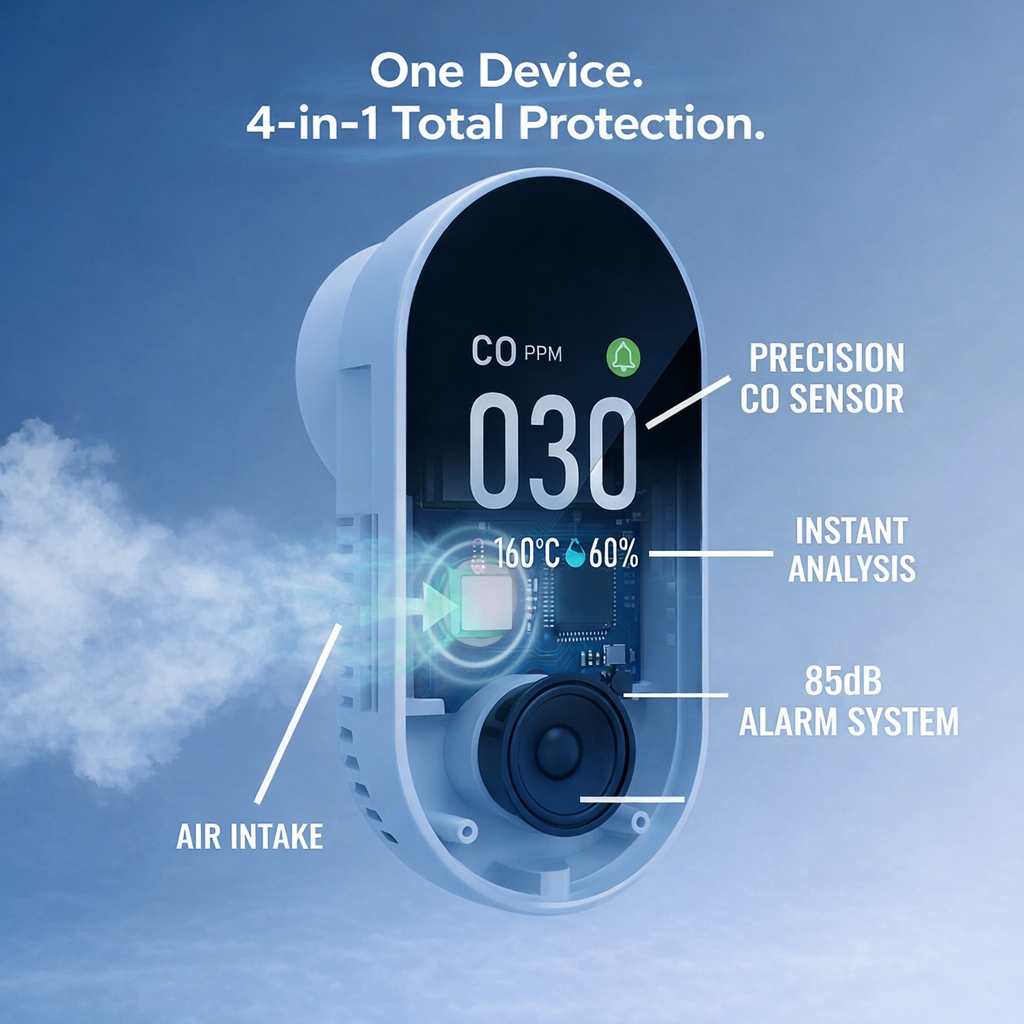 🛡️ 2026 Upgraded 70% OFF 🔔 ALERTSAFE™ 4in1 Safety CO Detector ⚠️ Air Safety Monitor