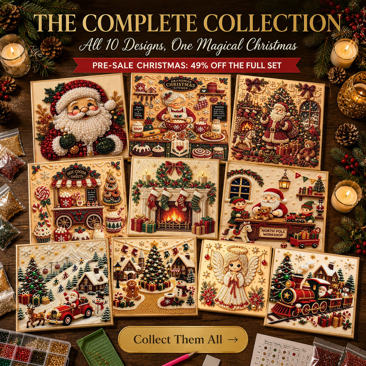 🔥 EARLY CHRISTMAS SALE 49% OFF 🎄 Holiday DIY Diamond Pearl Painting Art Kit