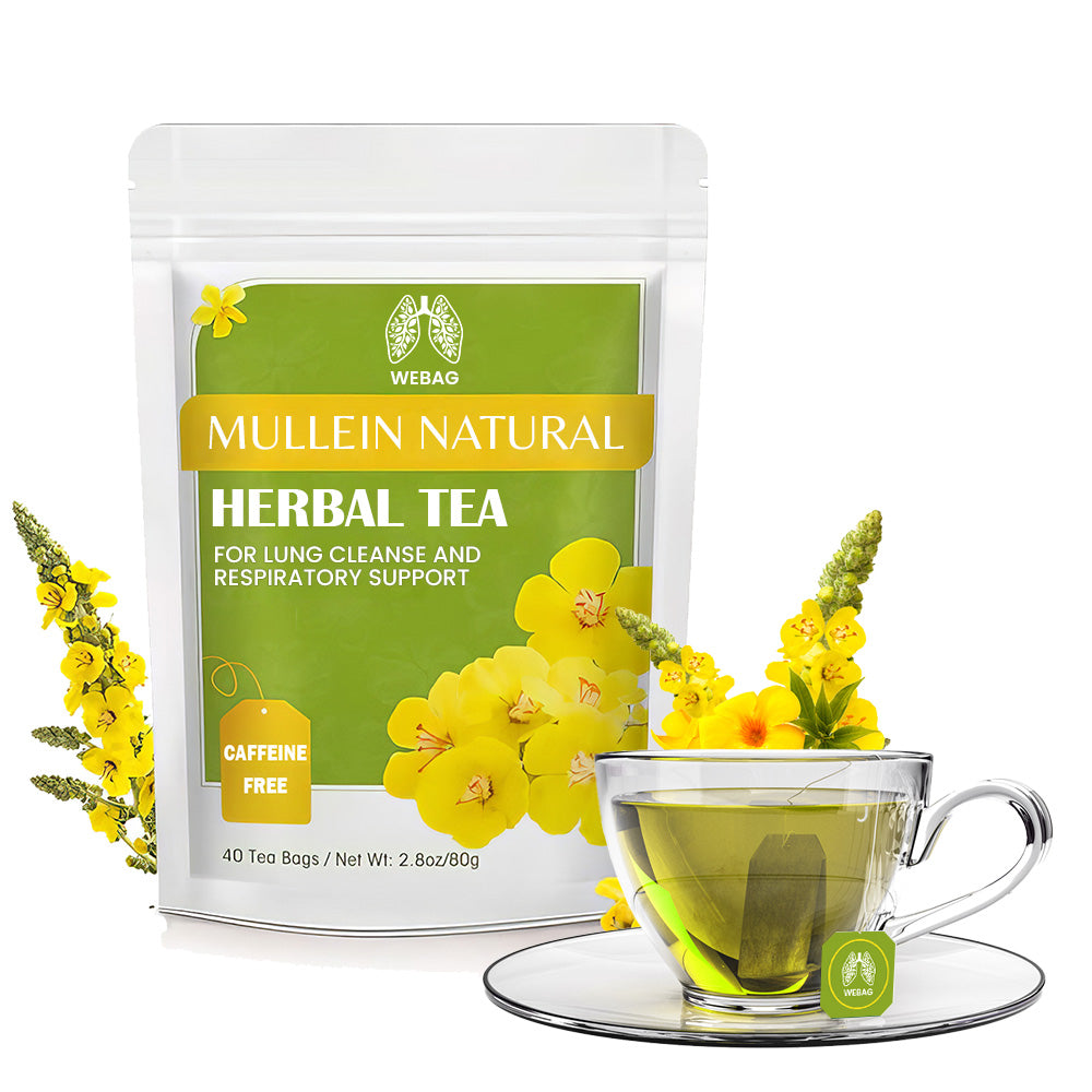 MULLEIN NATURAL Herbal Tea For Lung Cleanse And Respiratory Support