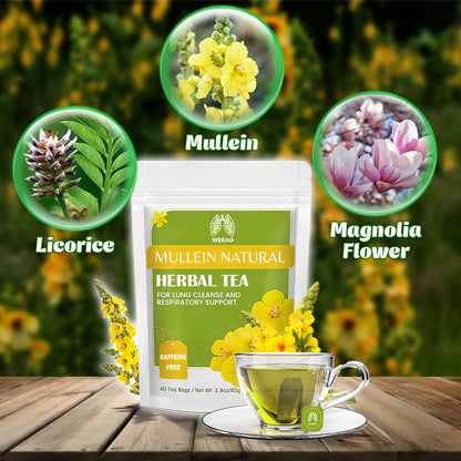 MULLEIN NATURAL Herbal Tea For Lung Cleanse And Respiratory Support