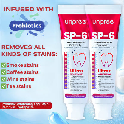 👨‍⚕️👨‍⚕️[✨𝐎𝐟𝐟𝐢𝐜𝐢𝐚𝐥 𝐁𝐫𝐚𝐧𝐝 𝐒𝐭𝐨𝐫𝐞✨] Unpree™ SP-6 Ultra+ Probiotic Whitening Toothpaste (👨‍⚕𝐀𝐃𝐀 𝐑𝐄𝐂𝐎𝐌𝐌𝐄𝐍𝐃𝐒)