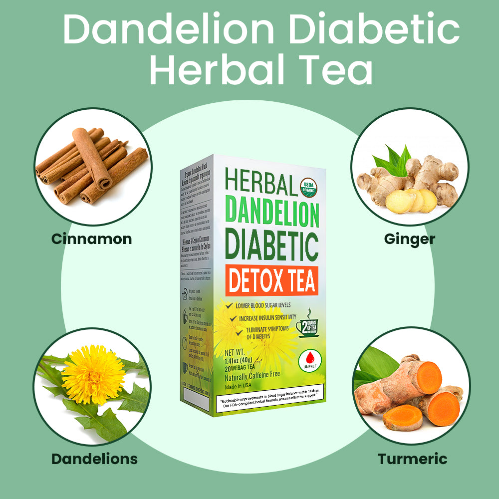 UNPREE™ Herbal Dandelion Diabetic Detox Tea 🔥 Naturally Control Diabetes 🔥 LAST DAY SALE 70% OFF