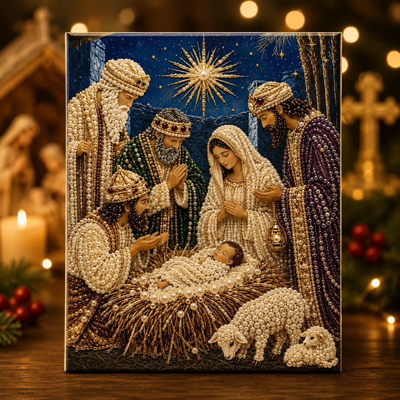 🔥 XMAS PRE-SALE 49% OFF 🎄 Blessing Christmas 3D Pearl Art DIY Kit – Festive Holiday Wall Decor