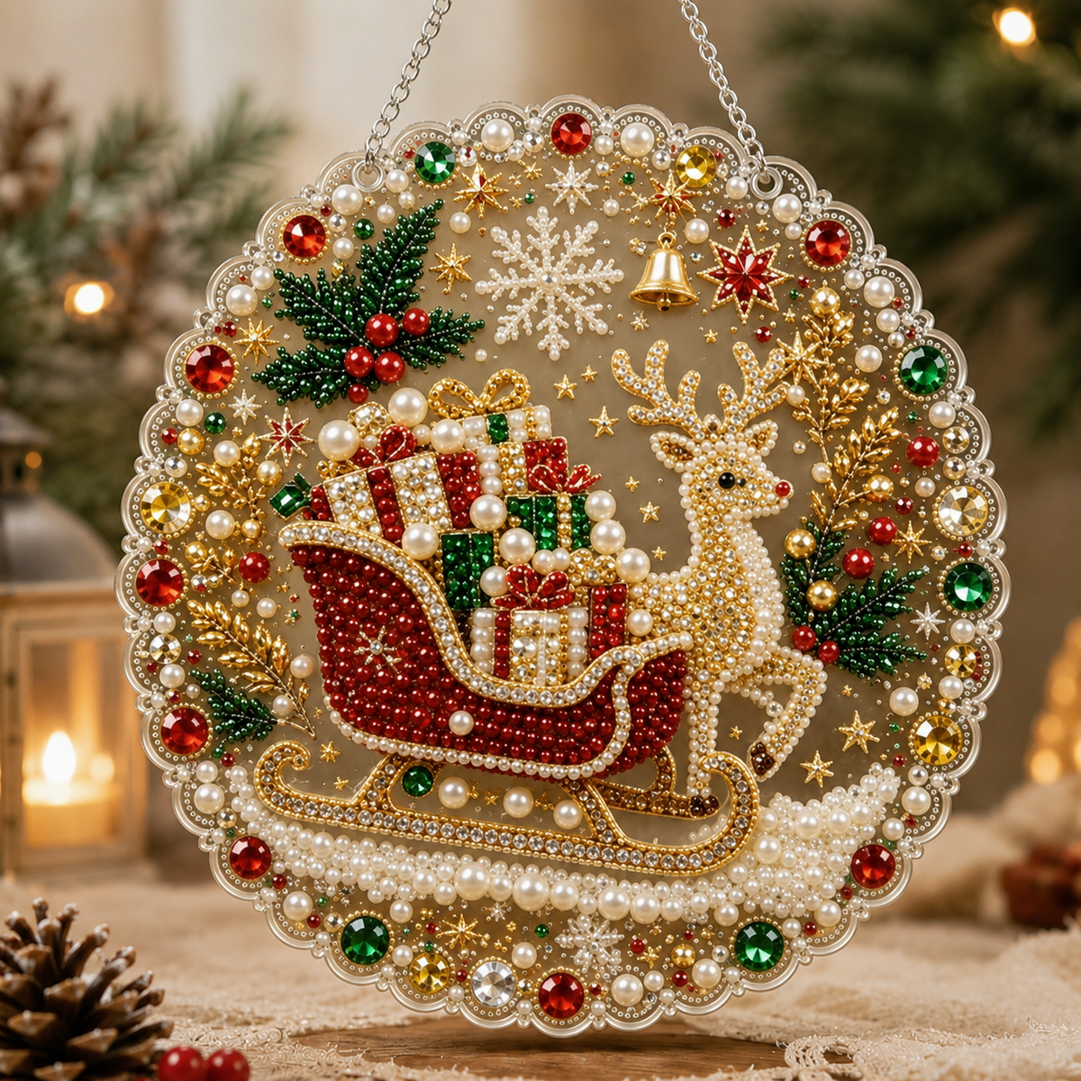 🔥EARLY XMAS SALE 70% OFF🔥 Festive Christmas DIY Diamond Pearl Art Kit - 6 Sparkling Holiday Designs