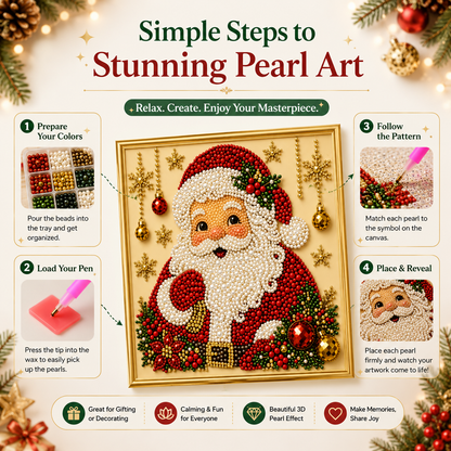 🔥 CHRISTMAS PRE-SALE 70% OFF 🔥 Funny Christmas DIY Diamond Pearl Art Kit - 3D Beaded Craft & Holiday Decor
