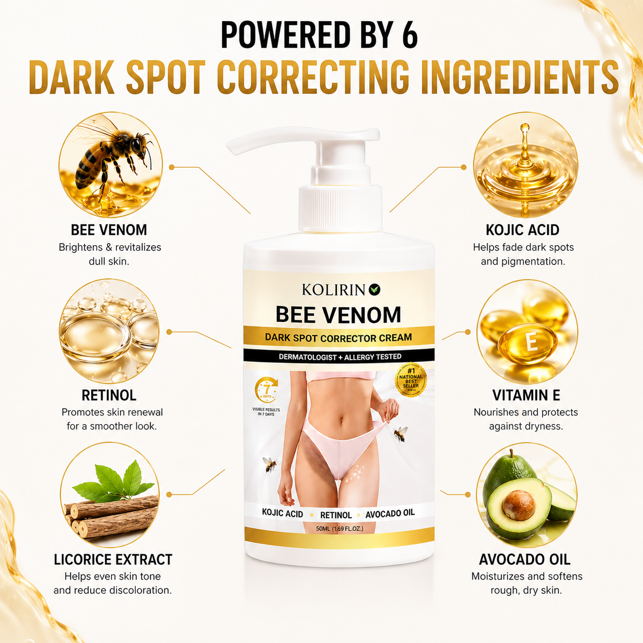 ⏳ Summer Deal 49% OFF ✨ Kolirin™ Bee Venom Dark Spot Corrector