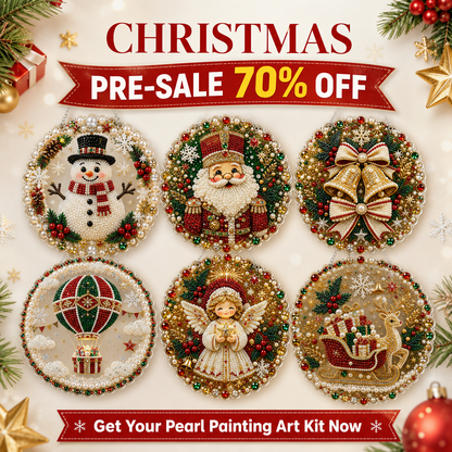 🔥EARLY XMAS SALE 70% OFF🔥 Festive Christmas DIY Diamond Pearl Art Kit - 6 Sparkling Holiday Designs