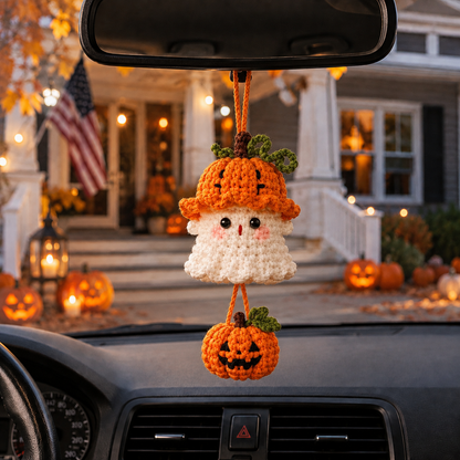 🎃 Halloween SALE 70% OFF 👻 Handmade Crochet Ghost Car Charm