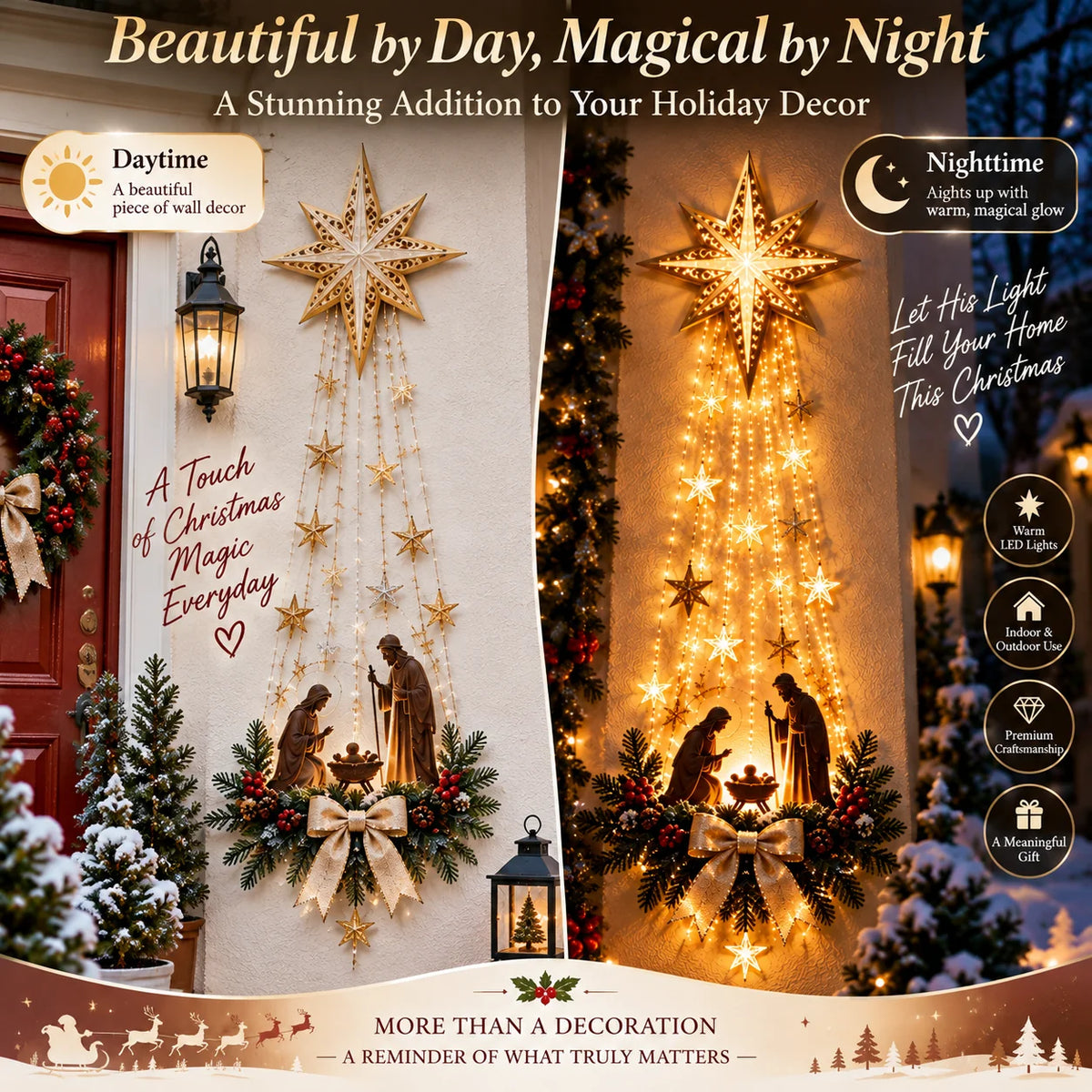 ✨ Early Christmas 49% OFF ✨ 🎄✝️ Bethlehem Star Nativity Wall Light — A Beautiful Symbol of Faith