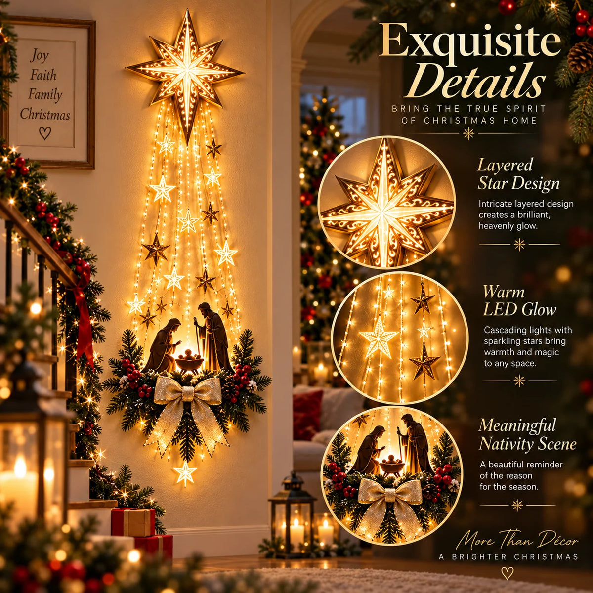 ✨ Early Christmas 49% OFF ✨ 🎄✝️ Bethlehem Star Nativity Wall Light — A Beautiful Symbol of Faith