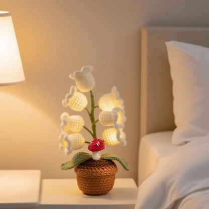 Ever Bloom Lily of the Valley Crochet Night Lamp - Unique Mother’s Day Gift for Mom, Grandma, Wife