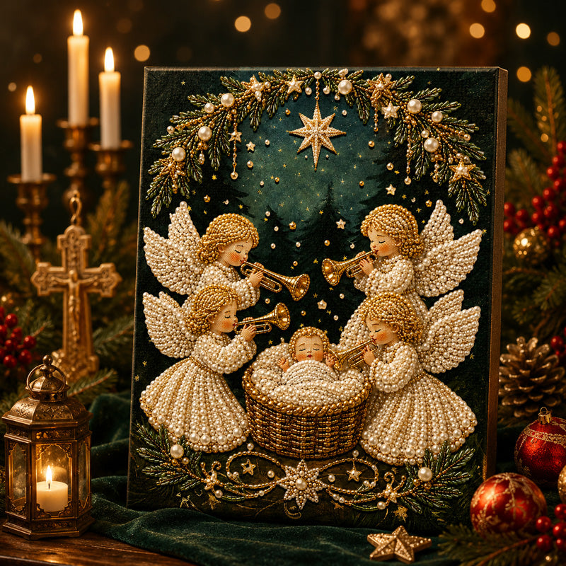 🔥 XMAS PRE-SALE 49% OFF 🎄 Blessing Christmas 3D Pearl Art DIY Kit – Festive Holiday Wall Decor