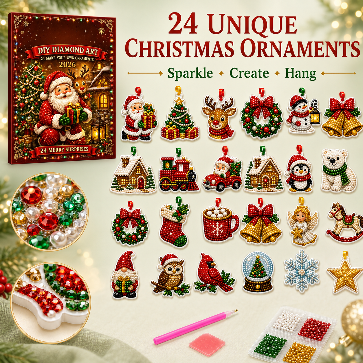 🔥 XMAS DEAL ALERT  70% OFF🔥 2026 Christmas DIY Advent Calendar Pearl Art Kit – Hanging Christmas Decorations & Holiday Decor