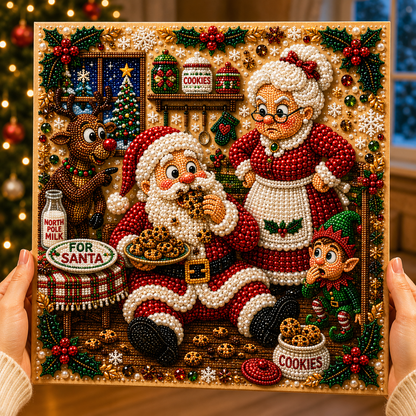 🔥 CHRISTMAS PRE-SALE 70% OFF 🔥 Funny Christmas DIY Diamond Pearl Art Kit - 3D Beaded Craft & Holiday Decor