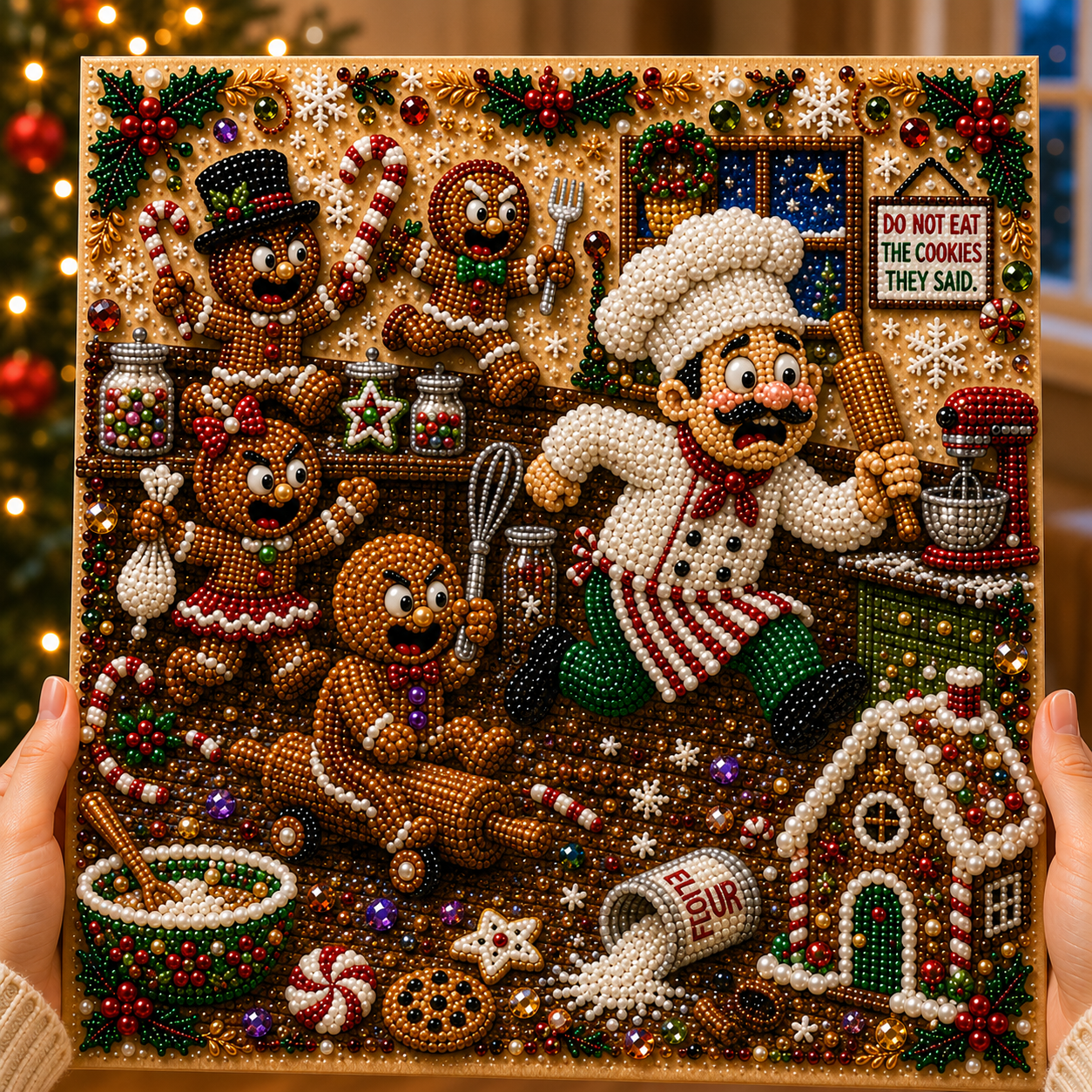 🔥 CHRISTMAS PRE-SALE 70% OFF 🔥 Funny Christmas DIY Diamond Pearl Art Kit - 3D Beaded Craft & Holiday Decor
