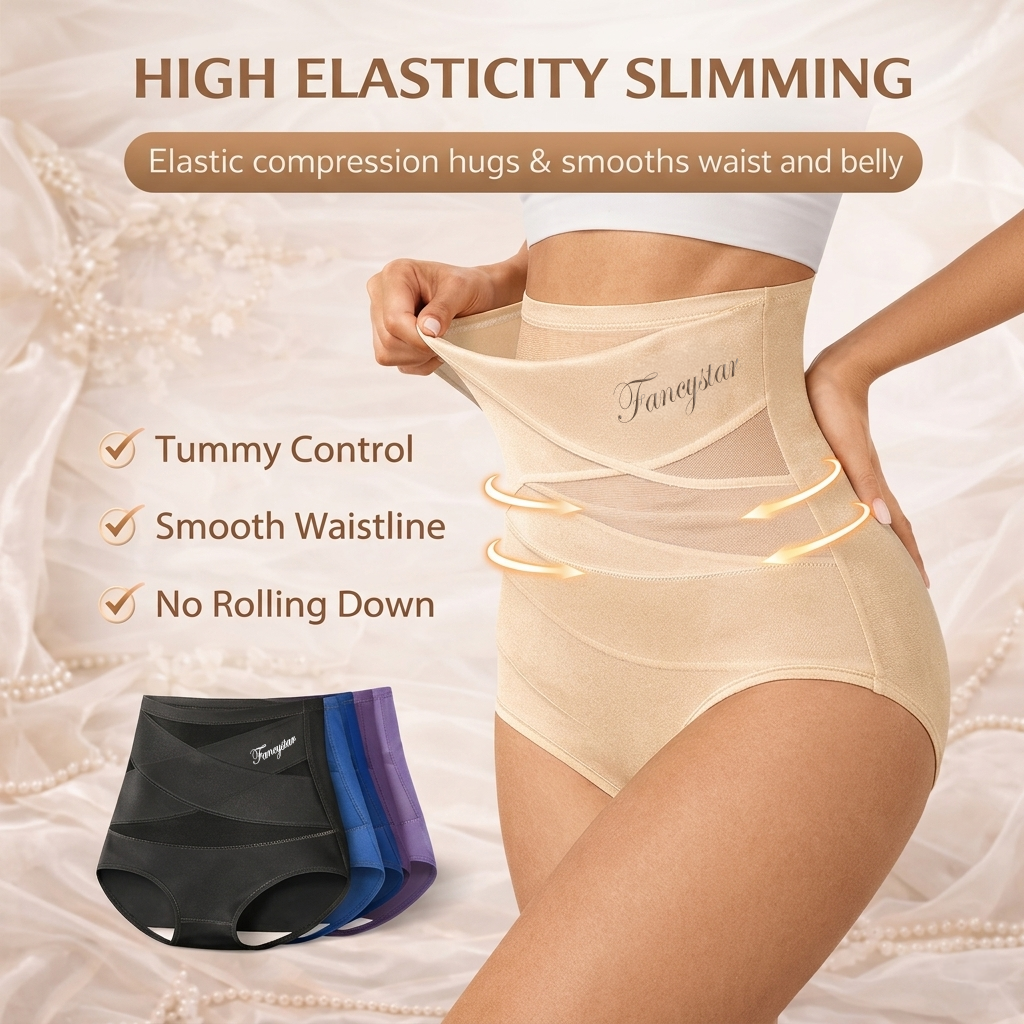 High-Waist Mesh Cooling Tummy Control Seamless Shaping Panties