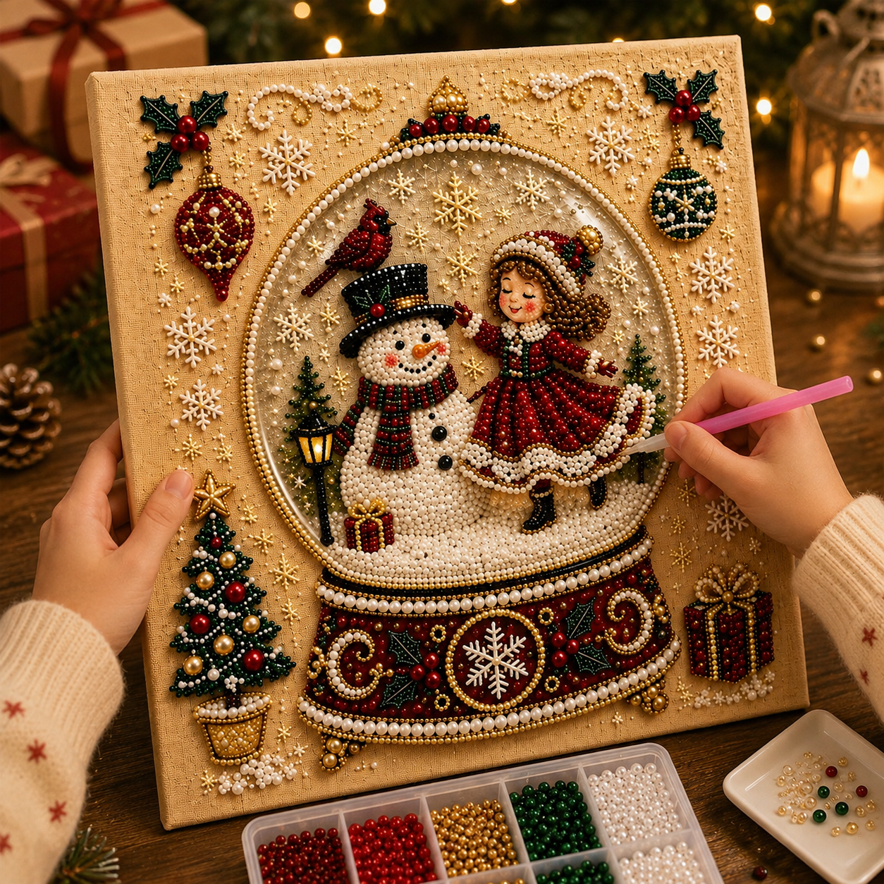 HOLIDAY SALE - 50% OFF 🎄 Christmas Snow Wall DIY Pearl Painting Art
