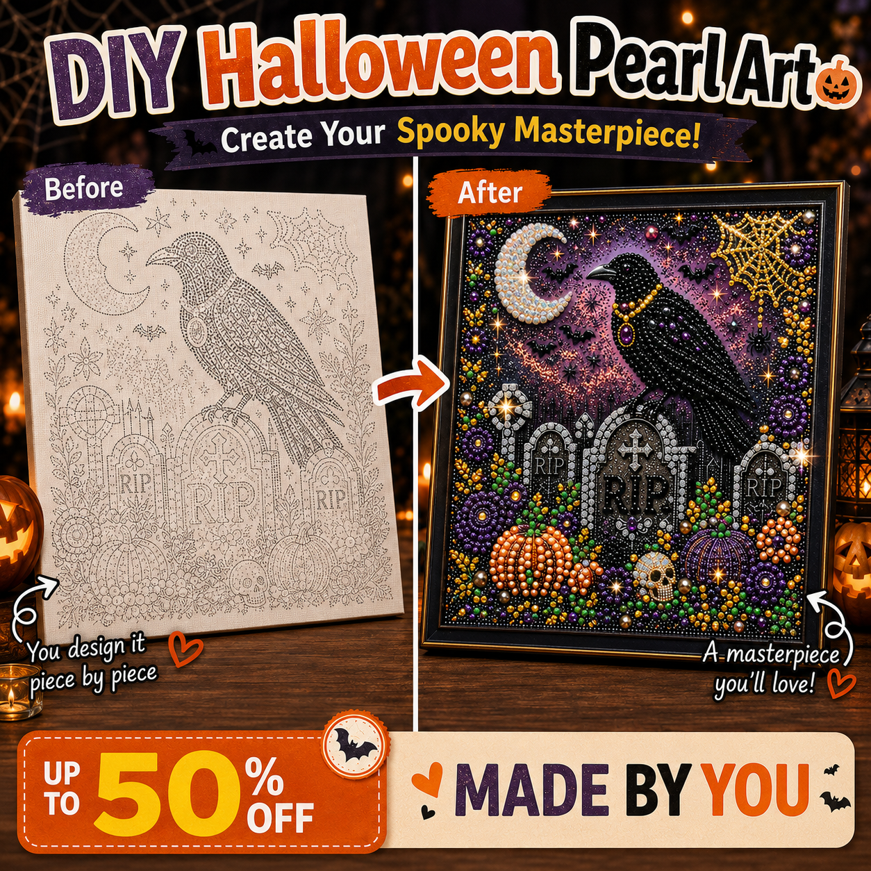 HOLIDAY SALE - 50% OFF 🎄 Halloween Wall DIY Pearl Painting Art