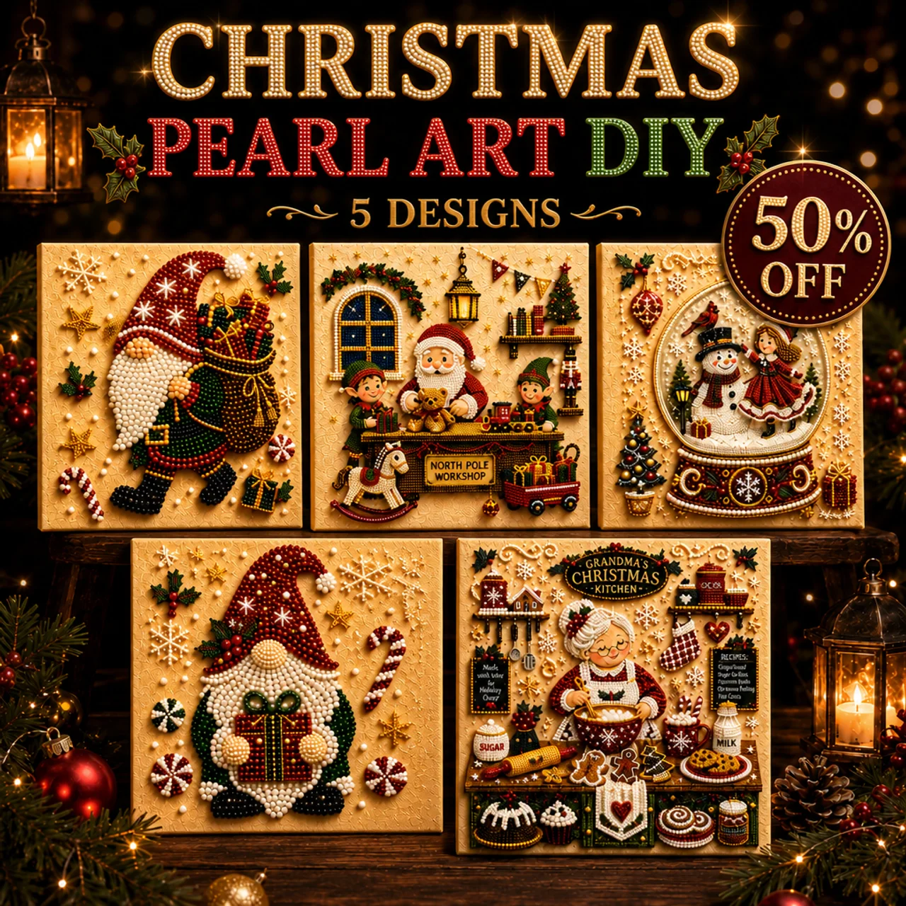 HOLIDAY SALE - 50% OFF 🎄 Christmas Snow Wall DIY Pearl Painting Art