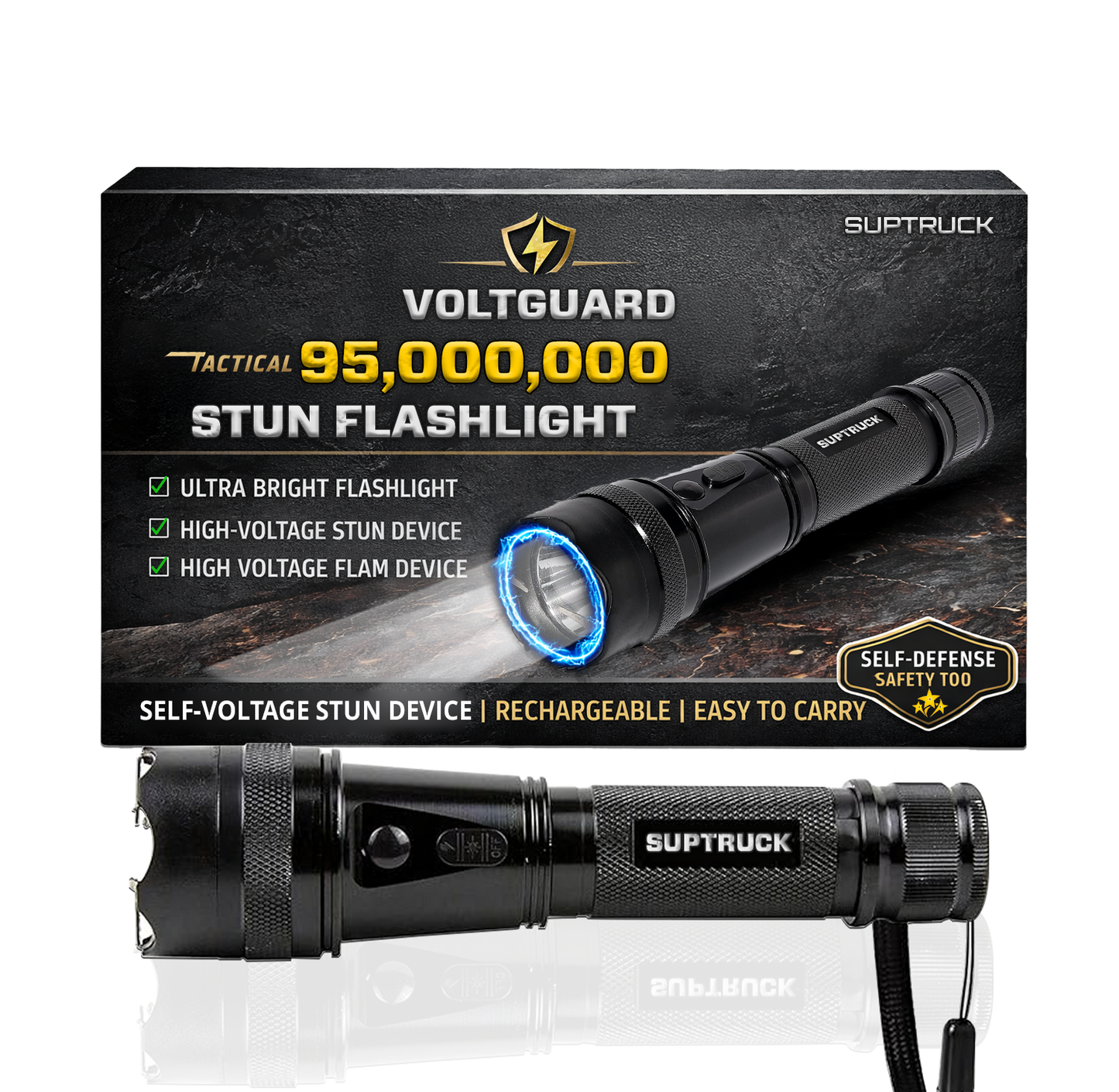 💥 2026 Flash Sale 75% OFF ️🔦 SUPTRUCK™ VoltGuard 95M Stun Flashlight ⚡