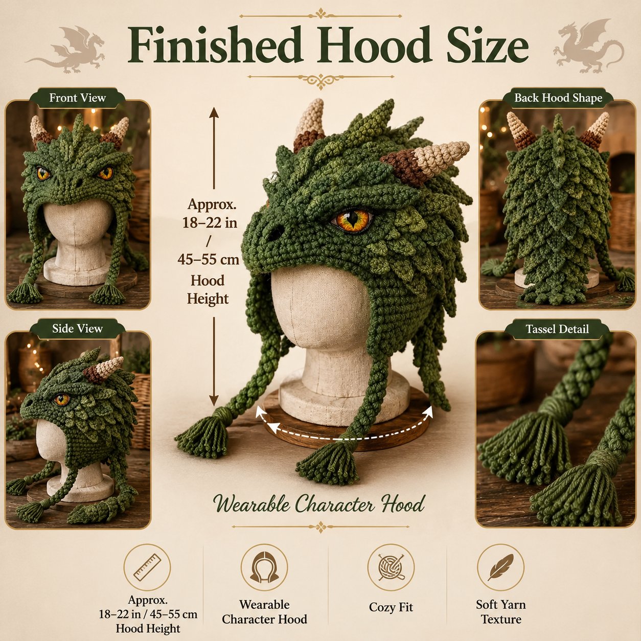 ❄️ EARLY CHRISTMAS SALE 70% OFF 🧶 Animal Hood Hat DIY Crochet Kit for Beginners 🐸