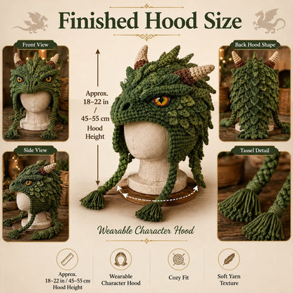 ❄️ EARLY CHRISTMAS SALE 70% OFF 🧶 Animal Hood Hat DIY Crochet Kit for Beginners 🐸