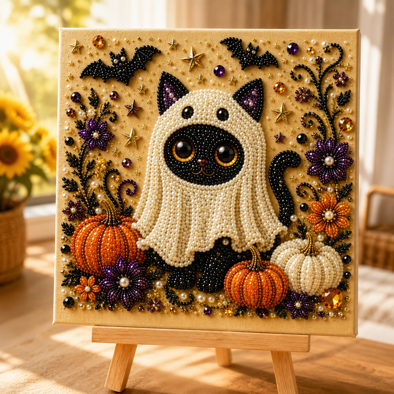 🔥Halloween Pre-Sale 70% OFF🔥 Spooky Halloween DIY Diamond Pearl Art Kit - 3D Beaded Craft & Decor