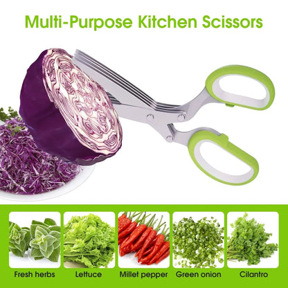 (Limited) ✂️ QuickCut™ 5-Blade Stainless Steel Multipurpose Kitchen Scissors