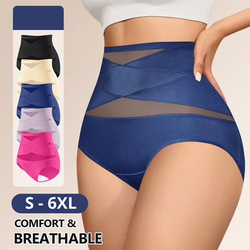 Limited 70% OFF ✨ Plus-Size High-Waist Cross Tummy Control Shaping Panties