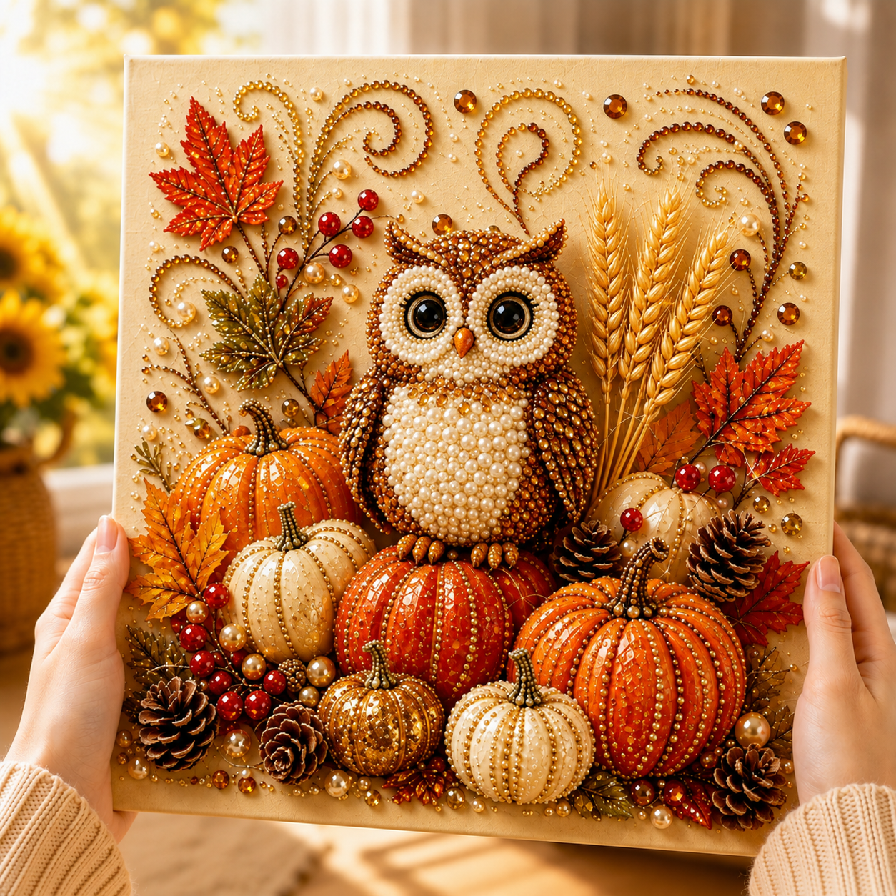 🔥Last Day 49% OFF🔥Autumn Harvest Festival Pearl Painting Kit – Relaxing DIY Fall Craft